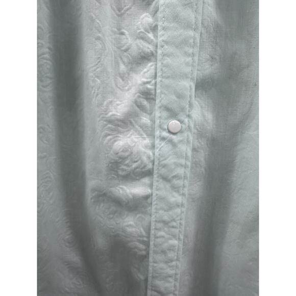 VTG Komar House Coat Robe Pale Blue Textured Light Weight Button Front L READ - Picture 11 of 13